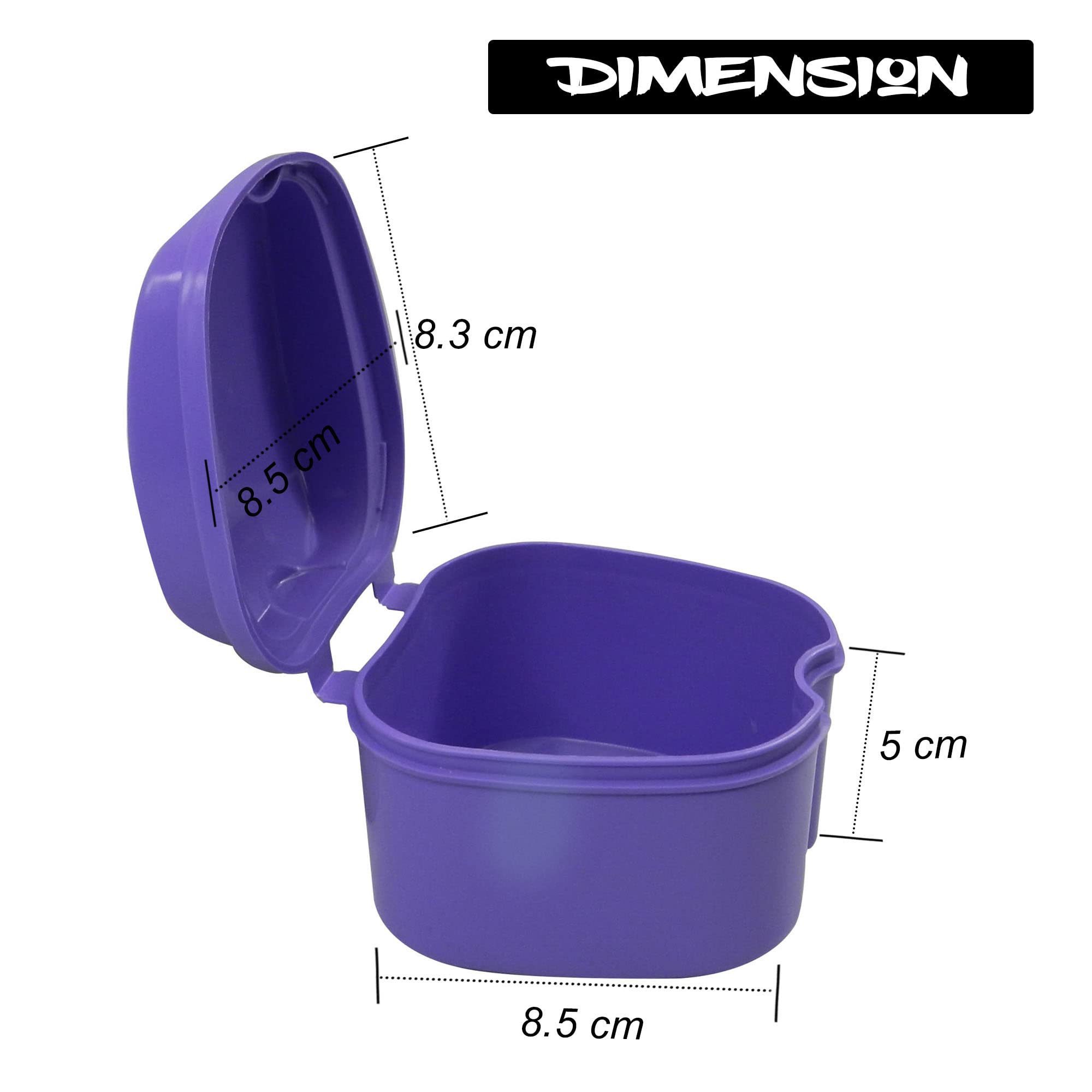 Dentosmile Plastic Denture Boxes, Retainer Box Orthodontic Mouth Guard Dental Storage Container/Teeth Storage Box In Violet Color (2) 3