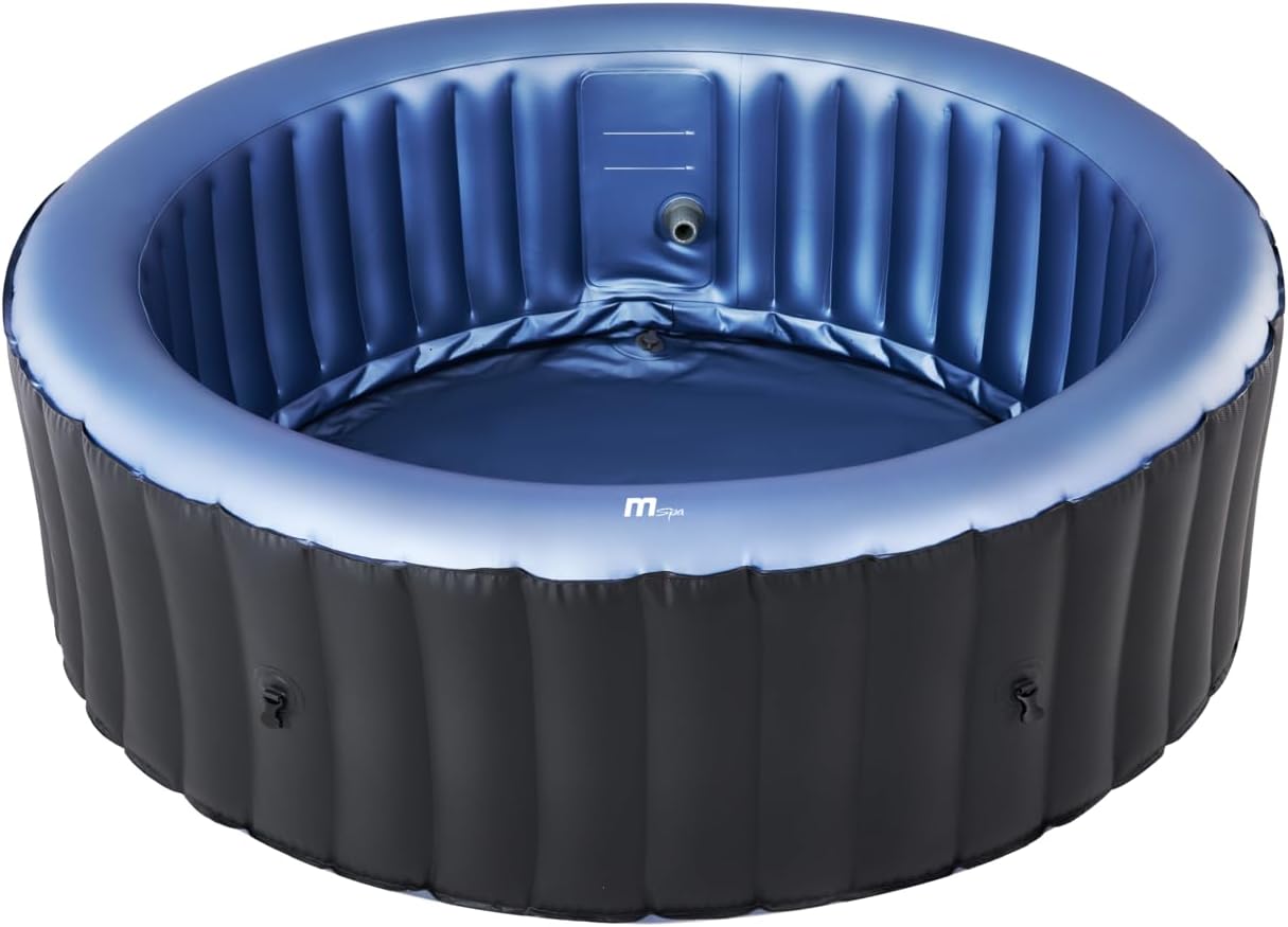 M Spa Round Inflatable Bubble Massage Spa, 4 to 6 Person Outdoor Hot Tub, Bergen