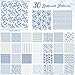 Tatuo 30 Pcs 10 x 10 Inches Blue and White Floral Cotton Fabric Quilting Bundle Squares Patchwork Floral Fabric Sewing Quilting Bundles Assorted Pattern Cloth for DIY Scrapbook Craft Making