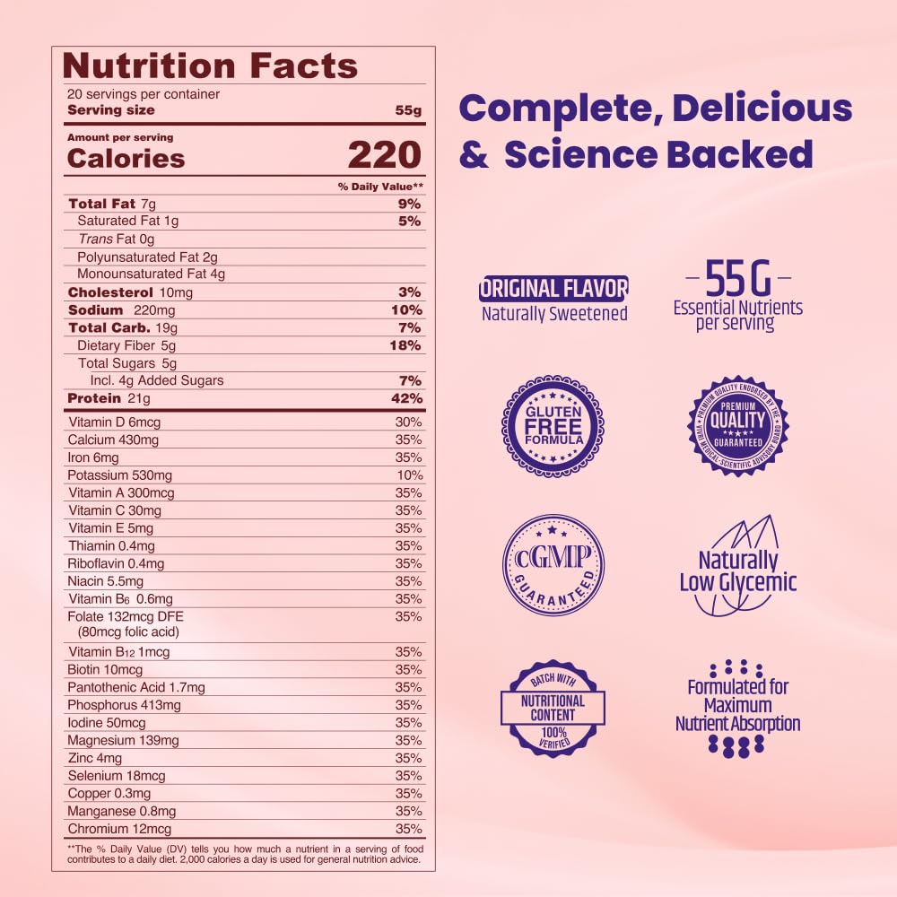 VIVRI ShakeMe! Meal Replacement | 20 Servings | 22g Triple Premium Protein, 45 Nutrients & 8 Superfoods | Supports Full-Body Health & Energy (20 servings, Strawberry)