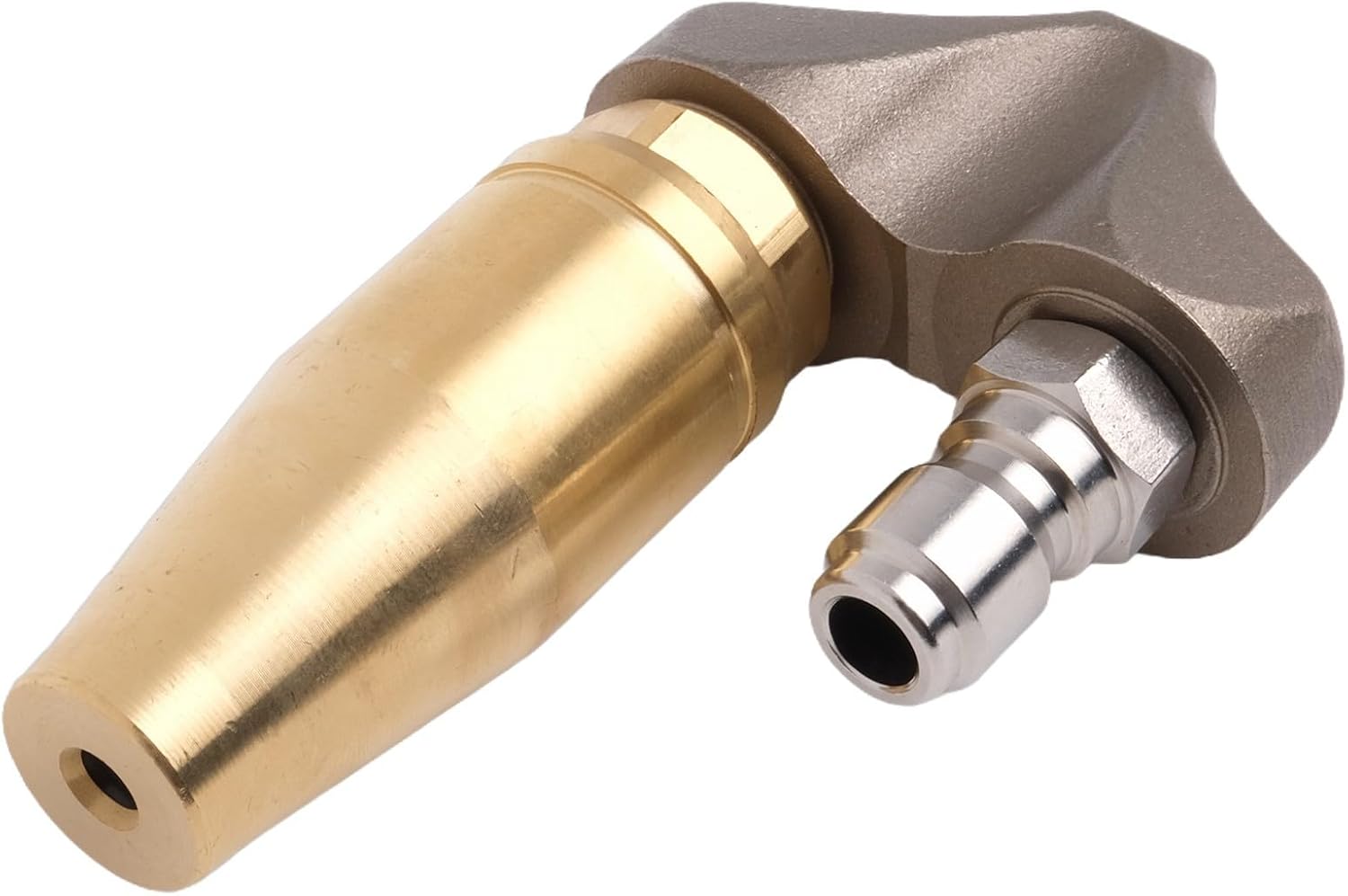 Reverse Turbine Nozzle 3/8 Inch for Pressure Washer Drain Cleaner, Sewer Jetter Nozzle with Stainless Steel and Brass Turbo Design for High-Pressure Cleaning, 140°F Resistant