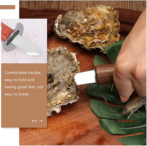 Miniatura 9 de Angoily Herramientas para el hogar, 3 piezas de acero inoxidable, cuchillo de shucker de ostras, desgranador de almejas, abridor de conchas de
