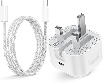 for iPhone 18 17 16 15 Charger, 20W USB C Fast Charger with 1M Nylon Cable