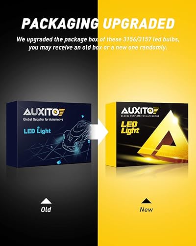 Miniatura 40 de Auxito Focos LED 3157 mejorados, rojo, 500% más brillantes, 3056, 3156, 3057, 4157, chip 102-SMD, proyector para luces de freno, freno trasero