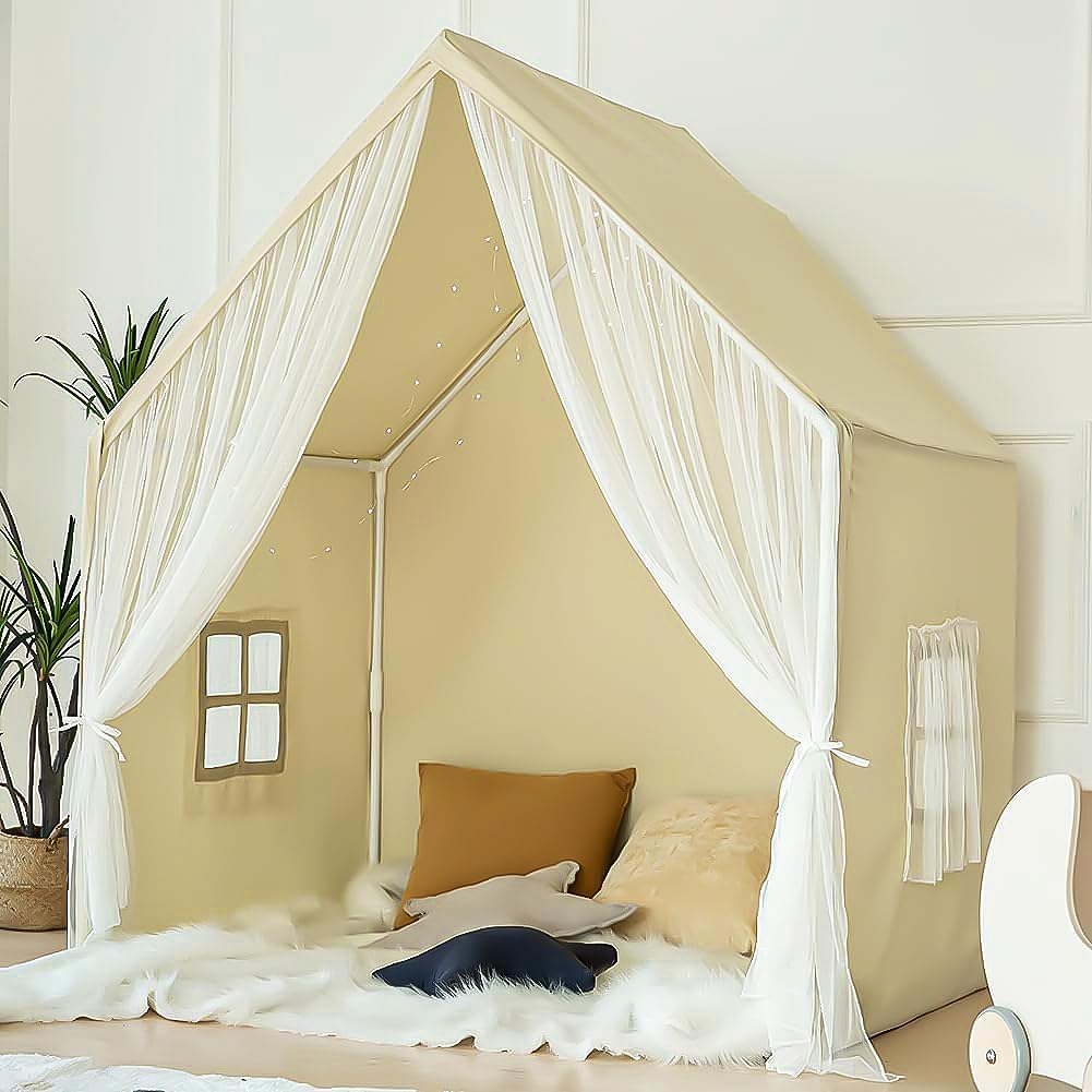 Kids Play Tent, Princess Playhouse Tent Indoor Play House Kids Castle for Girls Boys, Large Play Cottage Toys Gift