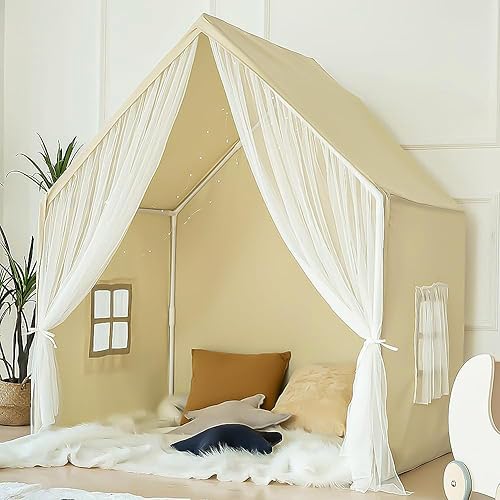 Kids Play Tent, Princess Playhouse Tent Indoor Play House Kids Castle for Girls Boys, Large Play Cottage Toys Gift