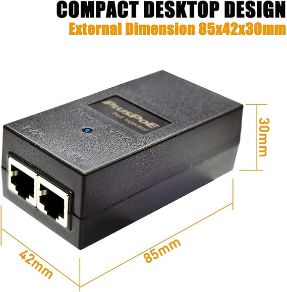 24volt Passive PoE Injector 24W Power Over Ethernet PoE Adapter for 24v PoE Devices Compatible with Ubiquiti POE-25-5W, POE-24-12W and POE-24-24W