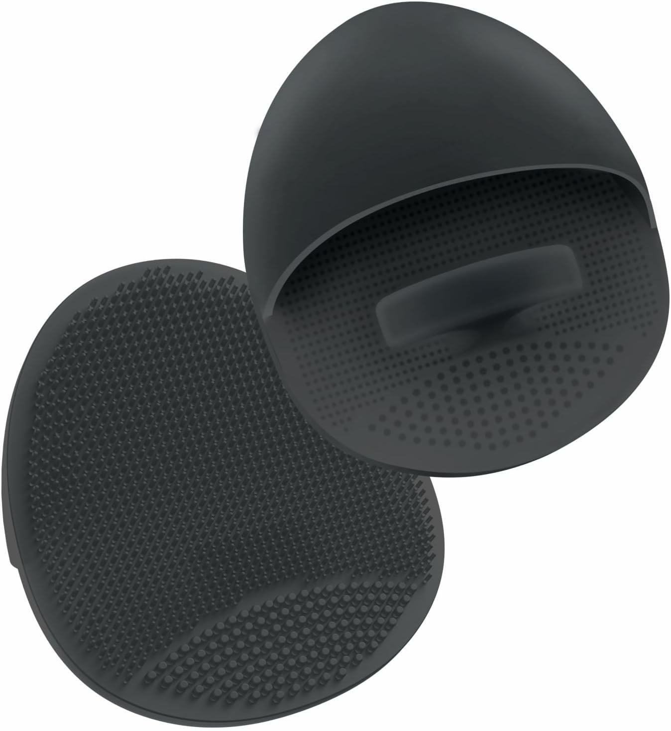 Manmihealth Soft Silicone Face Scrubber Exfoliator 2 Pack,Silicone Handheld Manual Facial Cleansing Brush, Face Washing Pad for Pore Cleansing Blackhead Removing Massaging (Black*2)