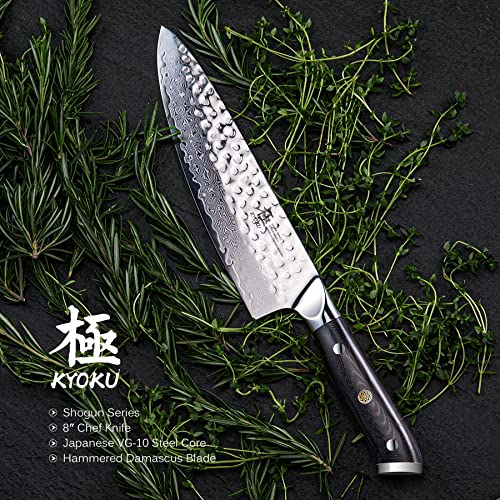 Kyoku Shogun Series Chef Knife + Professional Black Chef Knife Roll Bag #TOP2