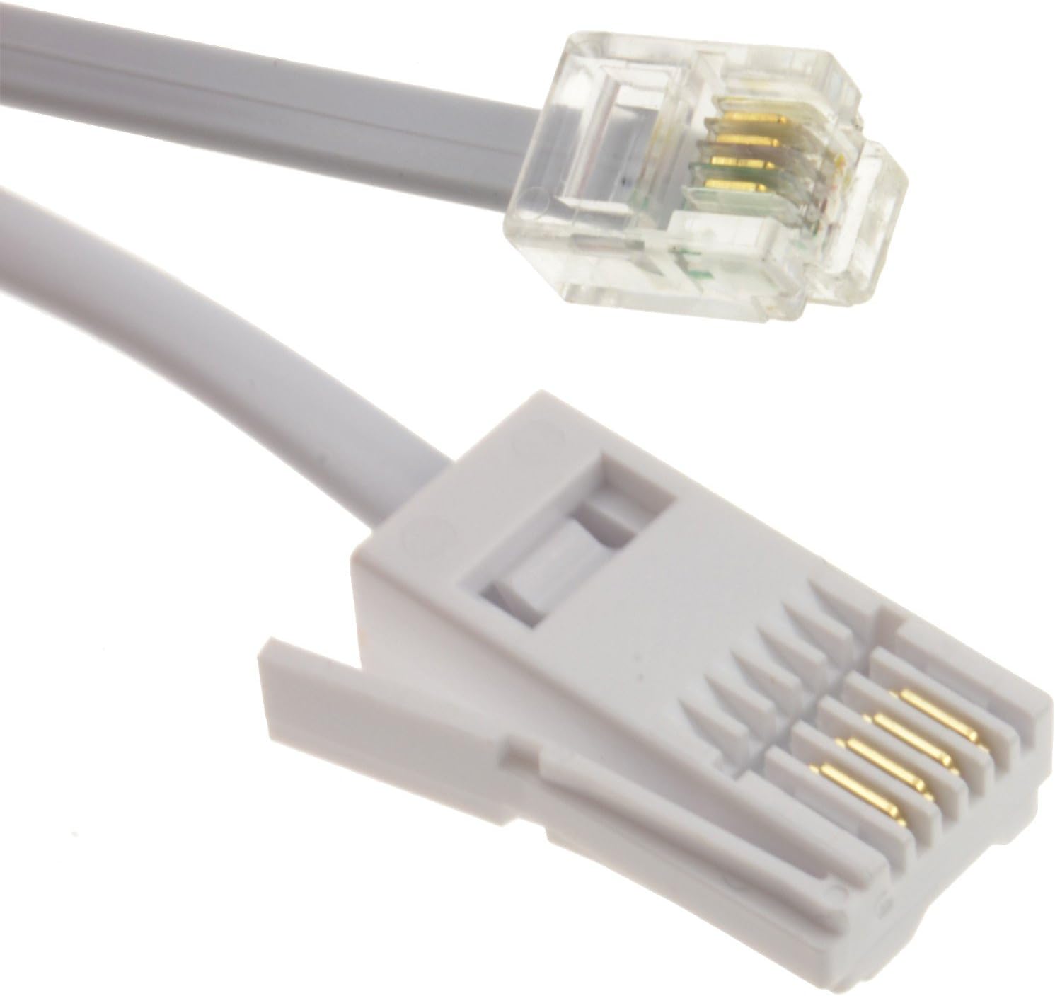 Sponsored Ad – BT Modem Extension Cable - RJ11 Male to BT Male, Rollover Spec, RoHS Compliant for Home Office Work (5M-16.4 Feet)