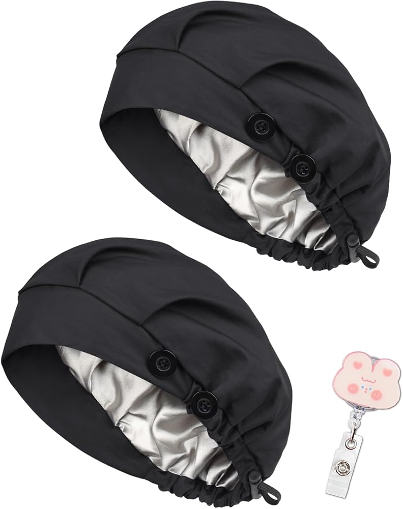 Bouffant Scrub Cap – Verstellbare Arbeitsmütze Aus Baumwolle, Mit Sonnenblumen-Druck, Für Medizin & Küche