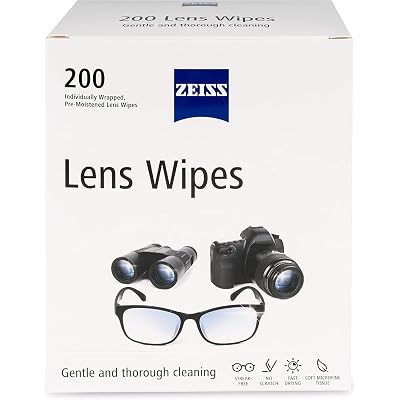 ZEISS Pre-Moistened Lens Cleaning Wipes, 200 Count