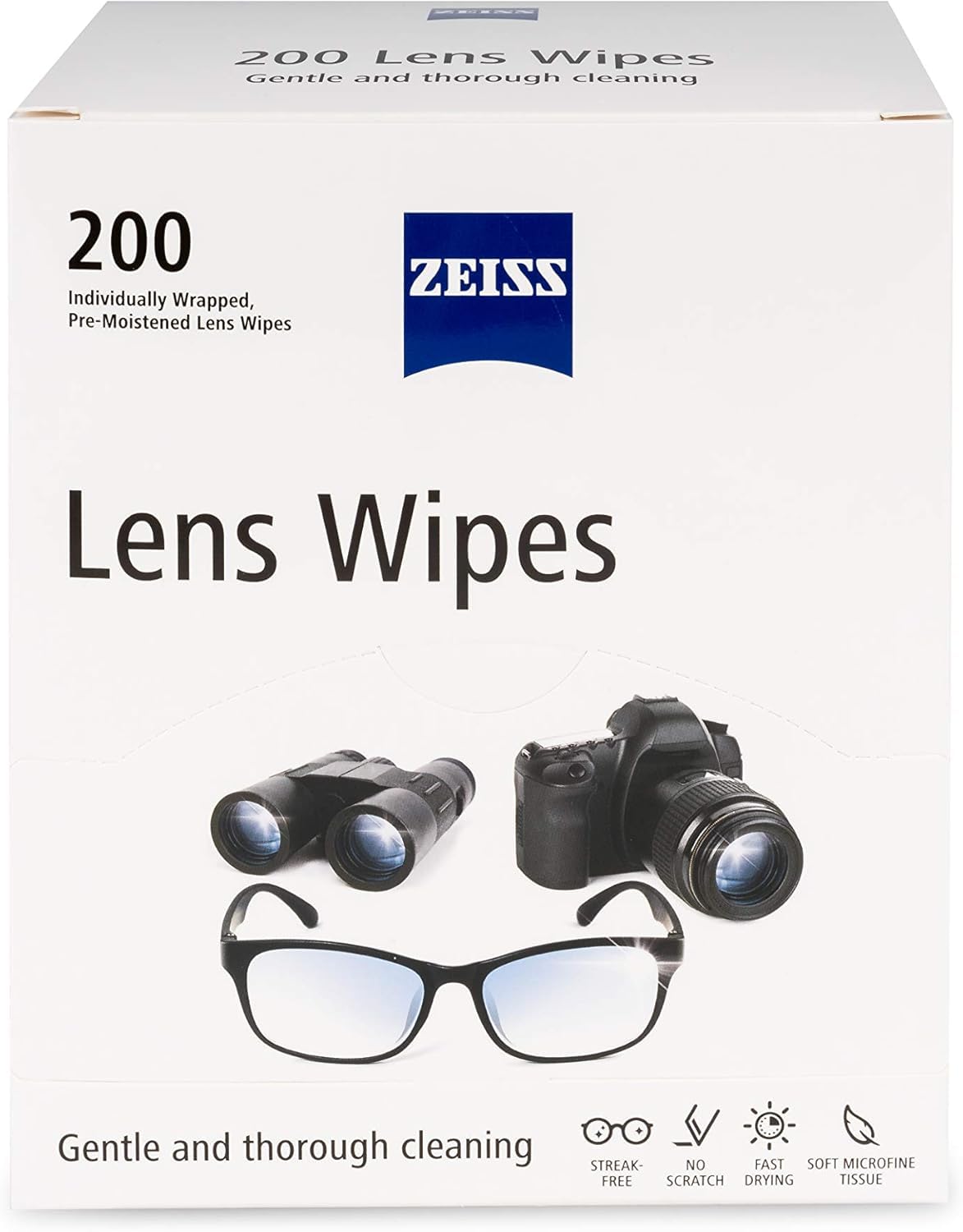 ZEISS Pre-Moistened Lens Cleaning Wipes 200 Count