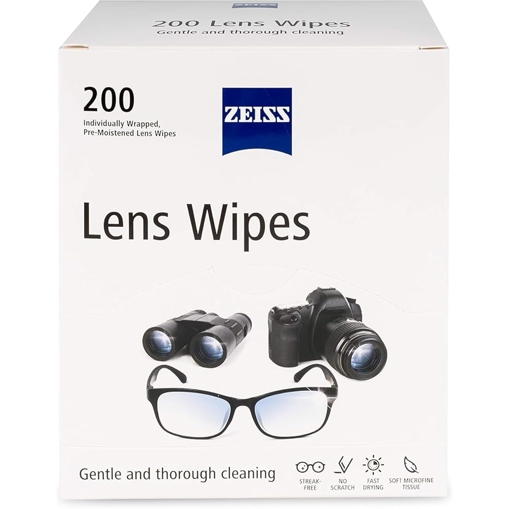 ZEISS Pre-Moistened Lens Cleaning Wipes, 200 Count