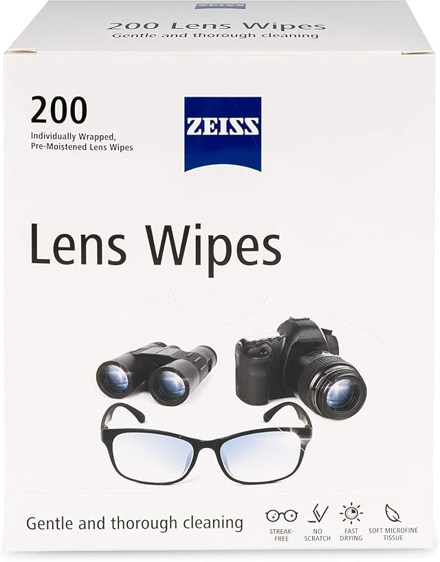 ZEISS Pre-Moistened Lens Cleaning Wipes 200 Count