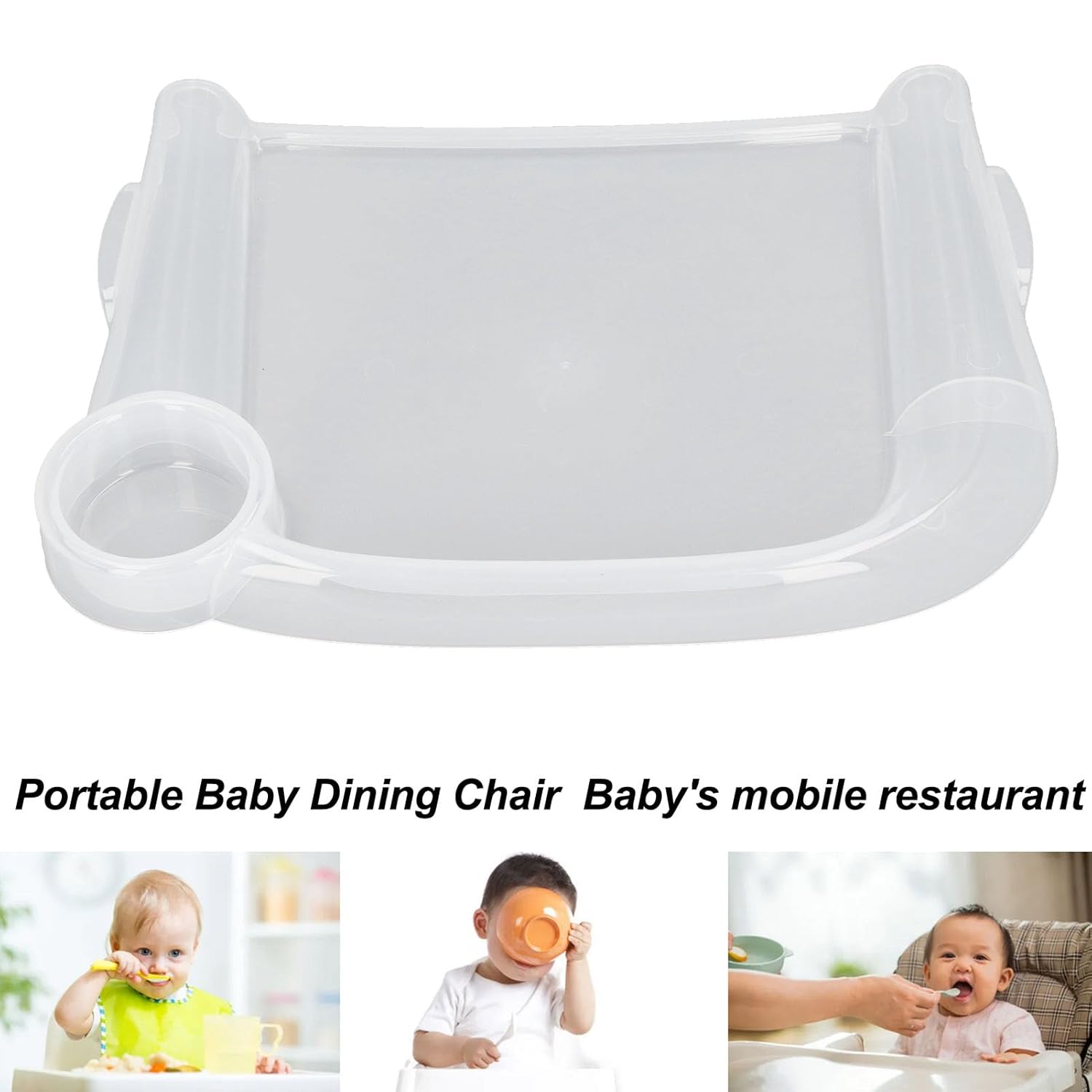 Zunate Baby Dining Tray, ClipOn Portable Nonslip Feeding Surface for Toddlers, Dishwasher Safe Highchair Accessory for Mealtime At Home or Restaurants