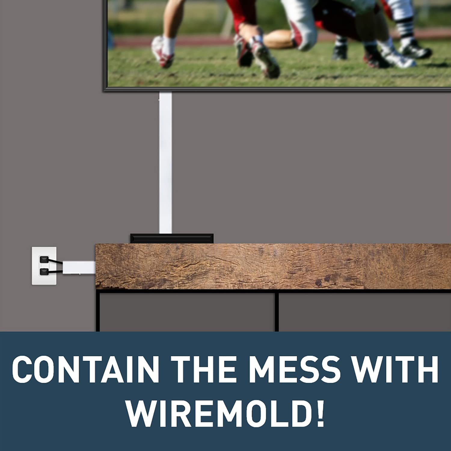 Wiremold Cable Management Kit, CordMate III, Cord Organizer and Hider, Cord Cover, Concealer, and Protector for Wall, High Capacity, C310