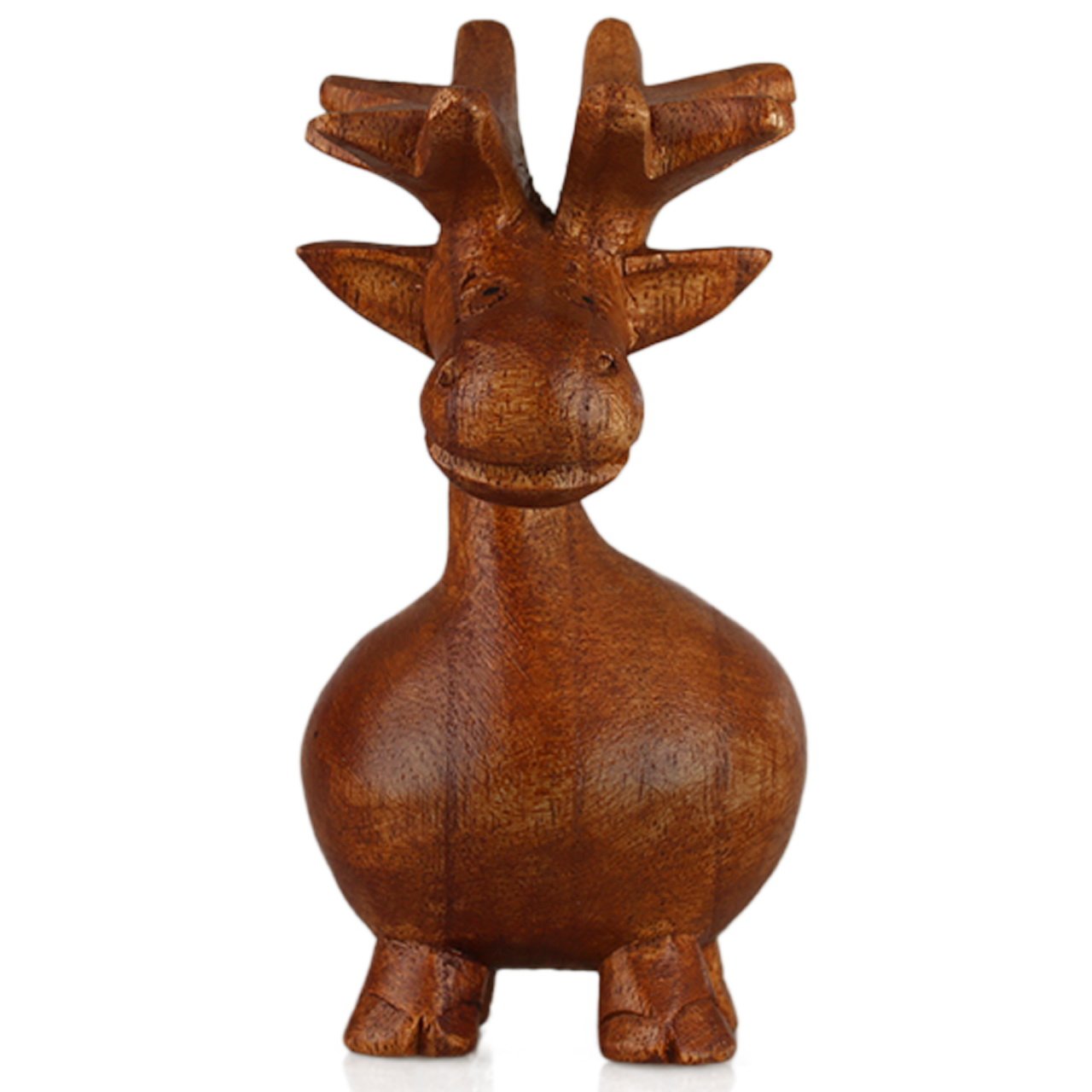 ART-CRAFT Holz-Elch Schnitzerei aus Pinien Holz dunkel gebei