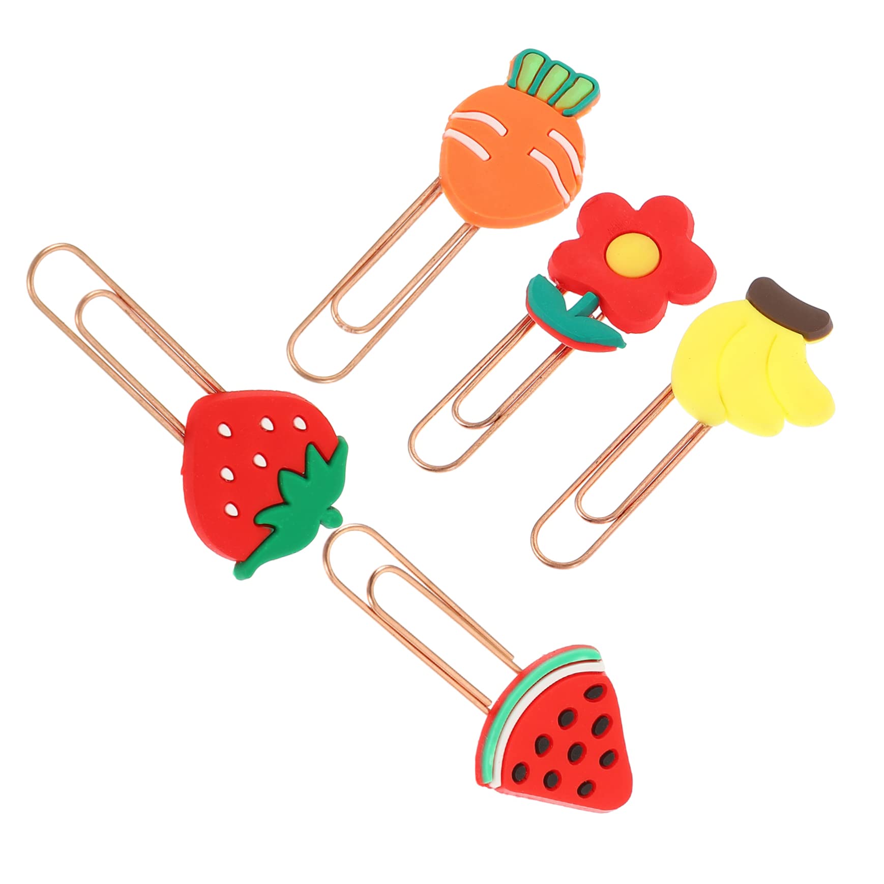 Tofficu 5 Sätze Büroklammer Lesezeichen Mehrfarbige Büroklammern Hinweisclip Geldumschläge Briefumschlag Kleine Büroklammerverzierungen Dateiclips Weiches Gummi 20 Stück * 5