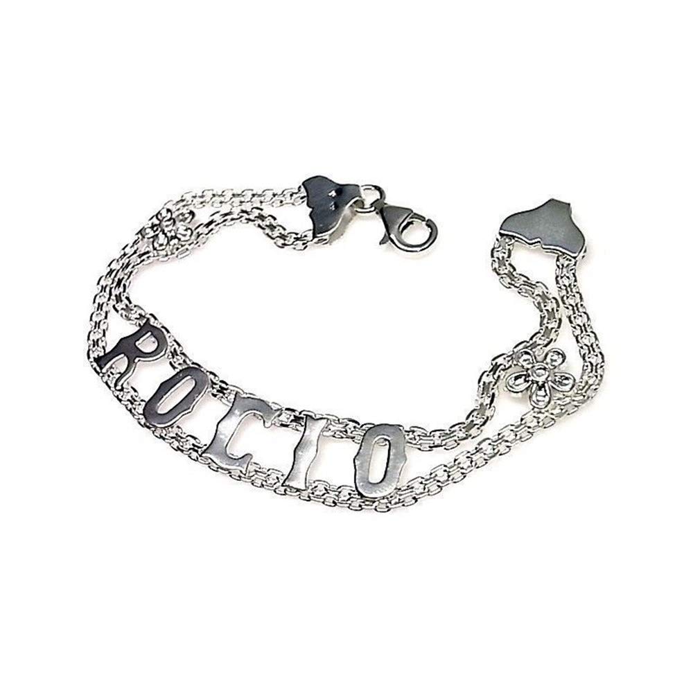 Braccialetto da donna con nome in argento Sterling, un gioiello prezioso che possiamo personalizzare con il nome o la parola che vogliate