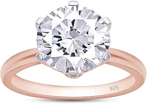 SAVEARTH DIAMONDS 2 1/2 Ct Six Prong Solitaire Round Cut Lab Created ...