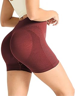Generisch Pantalones cortos de yoga de cintura alta para mujer, para entrenamiento, correr, gimnasio, deportes, elásticos, transpirables, cómodos, ropa deportiva