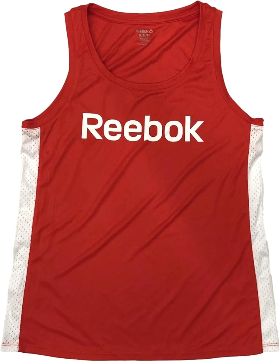 Reebok - Camiseta deportiva para mujer, color rojo sedoso, talla grande