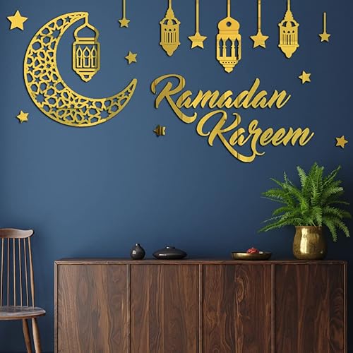 Miniatura 8 de Tofficu Ramadán Kareem Pegatinas Decoraciones Pared Eid Mubarak Eid Adha Luna Estrella Ventana Adhesivos Adhesivos Adhesivos Espejo Islámico