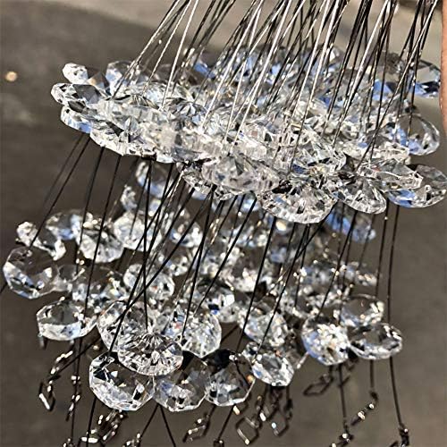 Fushing 100Pcs 1 Hole Clear Octagon Beads for Chandelier, Curtain, Suncatchers, Crystal Garland, Necklaces, Earrings, Jewelry Making and Craft Ideas (Clear, 14mm) - Image 3