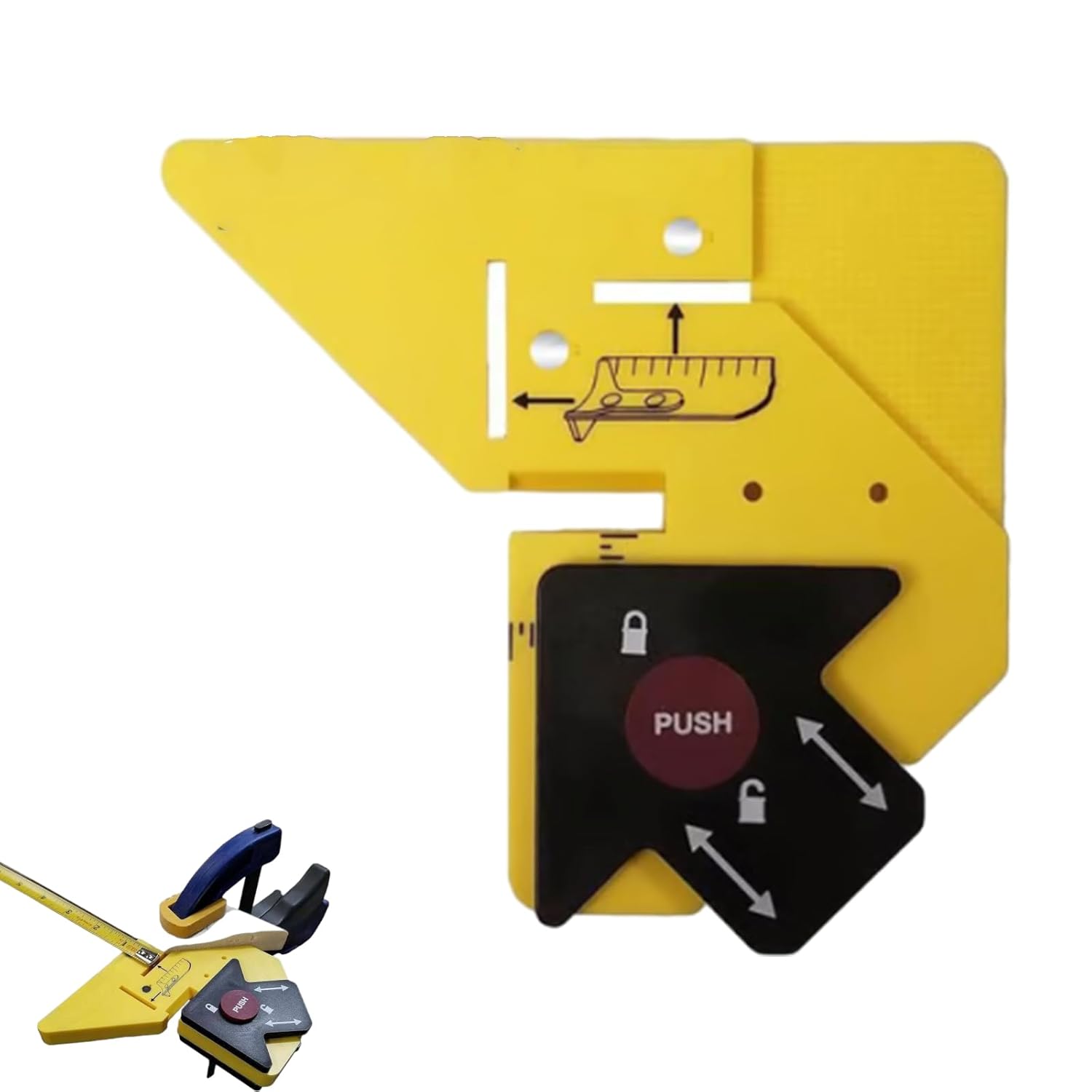 Trim Carpentry Aid, Adjustable Reveal Trim Installation Tool with 45 Degree Miter Guide, Precision Measuring and Miter Marking Tool, Your Go-to Trim Carpentry Helper