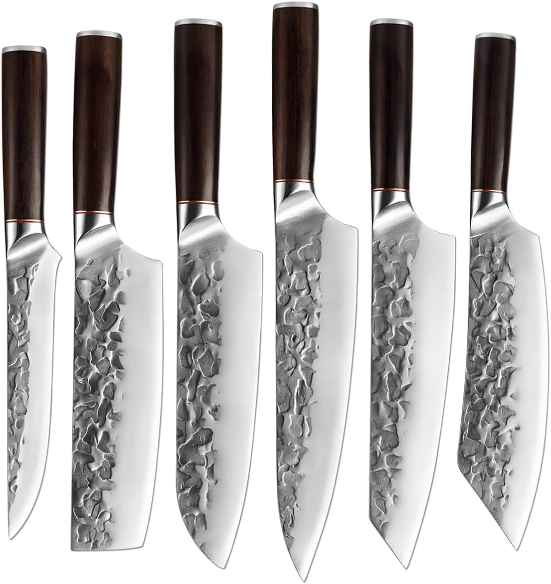 Set Cuchillos Cocina 6 Piezas Acero Inoxidable Forjado