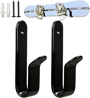 AdventureBuilt Snowboard Wall Mount Clips - Heavy-Duty Horizontal Display Stand for Snowboards, Skateboards, Garage & Room Storage