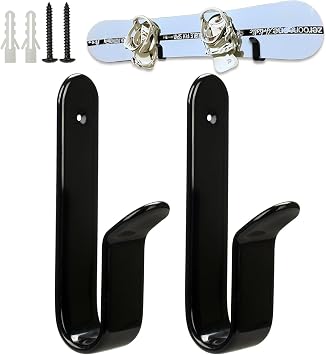 Snowboard Wall Mount Clips, Horizontal Skateboard Wall Mount,Snowboard Display Stand for Room, Garage