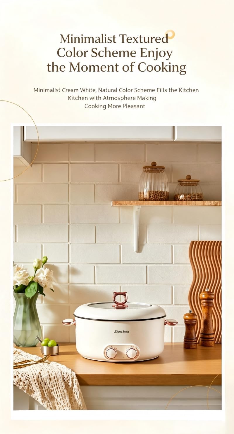 110V Multi-Functional Dual-Partition Electric Hot Pot, 6-Liter | Independent Temperature Control, 2000W, Non-Stick, Large Capacity Electric Stew Pot, For Party, Family and Friend Gathering