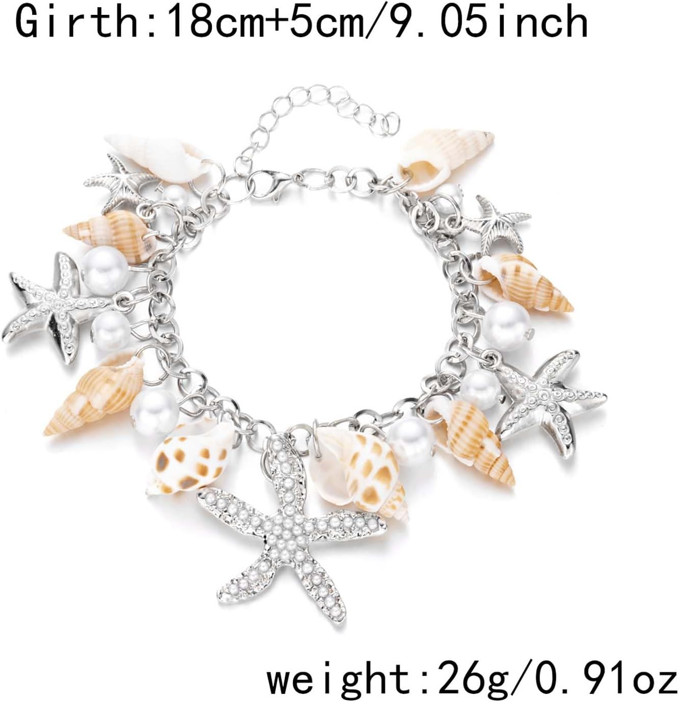 Shell Starfish Bracelet Handmade Beach Seashell Bracelets Conch Summer Beach Jewelry for Women - Image 3