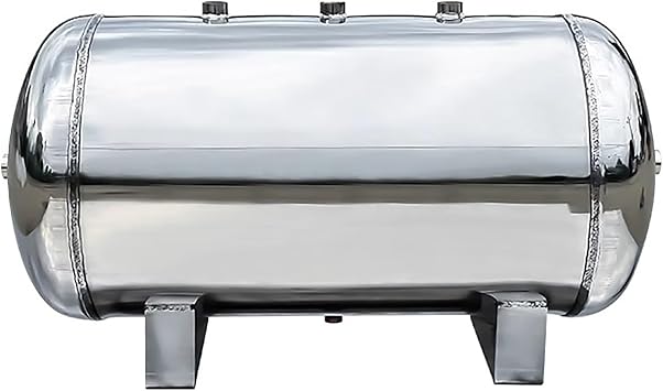 Stainless Steel Air Tank 1 Gal 5 Gallon 10 Gal - Gas Reserve Containers, Horizontal Air Storage Tank for Air Compressor/Painting/Welding, with Bracket Mounting Kit13 Gal/50L 28x13x15 in