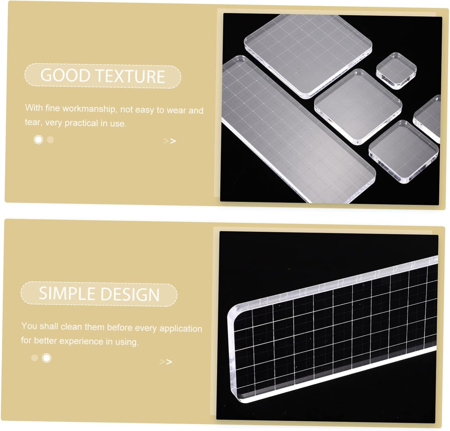 5pcs Acrylic Stamp Blocks for Scrapbooking DIY Stamp Plate Seal Block Word Printing Supplies