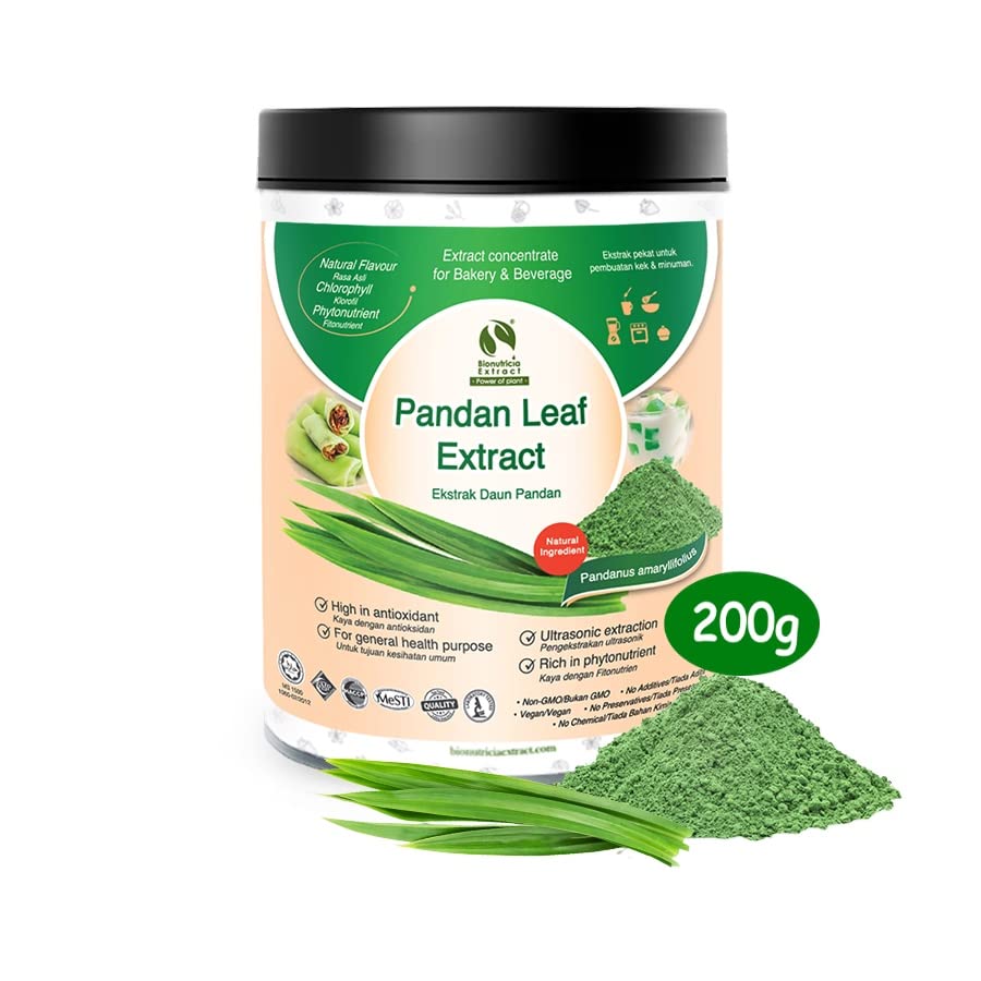 7x Pandan Leaf (Pandanus amaryllifolius) Standardized Extract Powder, for bakery & beverages 200g