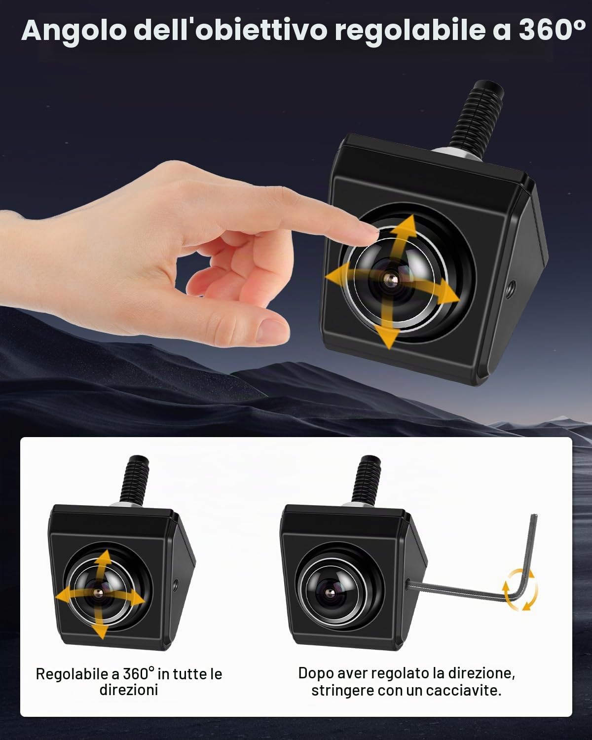 Roinvou Kit Telecamera di Retromarcia Digitale 1080P con Monitor 4.3 Pollici, per Auto, Rimorchio, Camper, Camion, Bus, Impermeabile IP68, Visione Notturna, 12V-24V