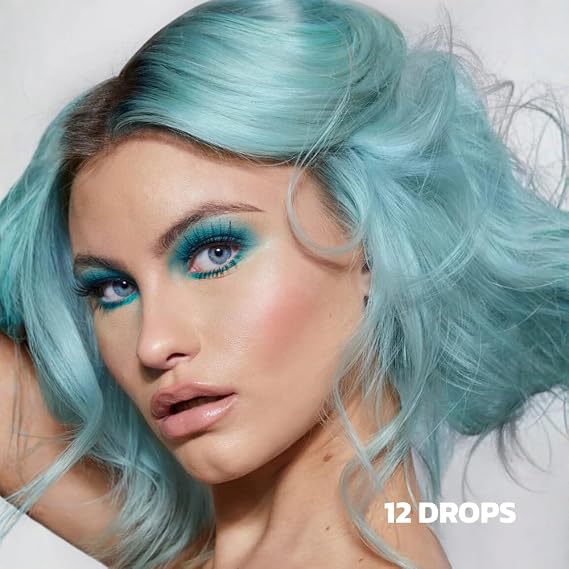SHRINE Drop It AQUA Toner Drops | Damage-Free Colouring | 20ml | Customisable Toner Drops | Vibrant Aqua Tone | Semi-Permanent DYE | Up To 30 Uses | Mix with Conditioner