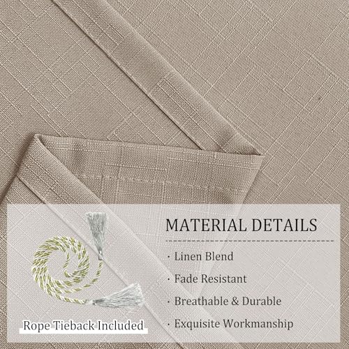 Cortinas extra anchas impermeables 381x259 cm de lino sintético térmicas 5