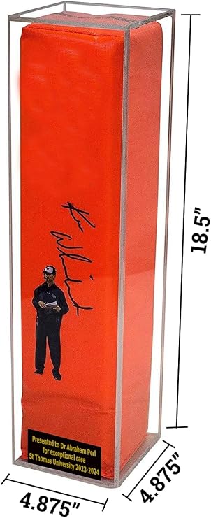Better Display Cases - Clear Acrylic Football End Zone Pylon Display Case with Custom Nameplate - Removable Back, Vertical or Horizontal Stand - Protect and Showcase Your Memorabilia (A021)