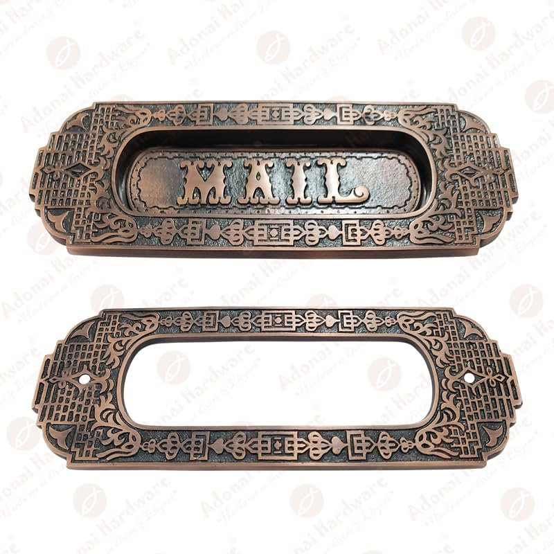 Adonai Hardware "Mail Decorative Brass Letter Plate - Antique Copper