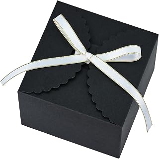 WEWILUCK small black gift boxes with ribbon, 10 pack