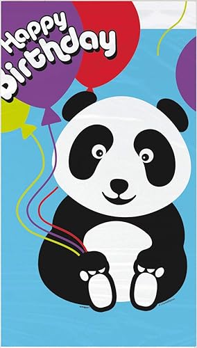 Unique Industries Birthday Panda Cubierta de mesa de plástico (cada uno) - Suministros para fiestas