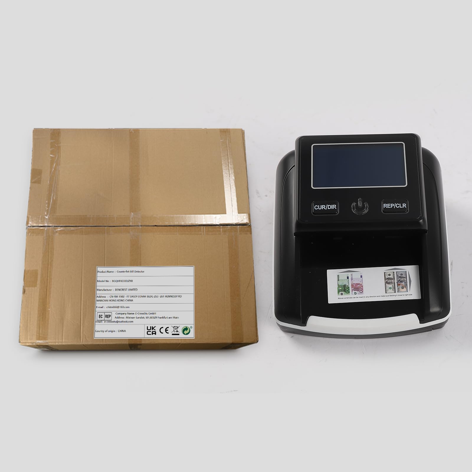 Biglietti da dollaro portatile in euro falsi, revisore di banconote, rilevatore di banconote, con UV/MG/IR, esaminatore di denaro contraffatto, per negozi, centri commerciali, banche, aziende