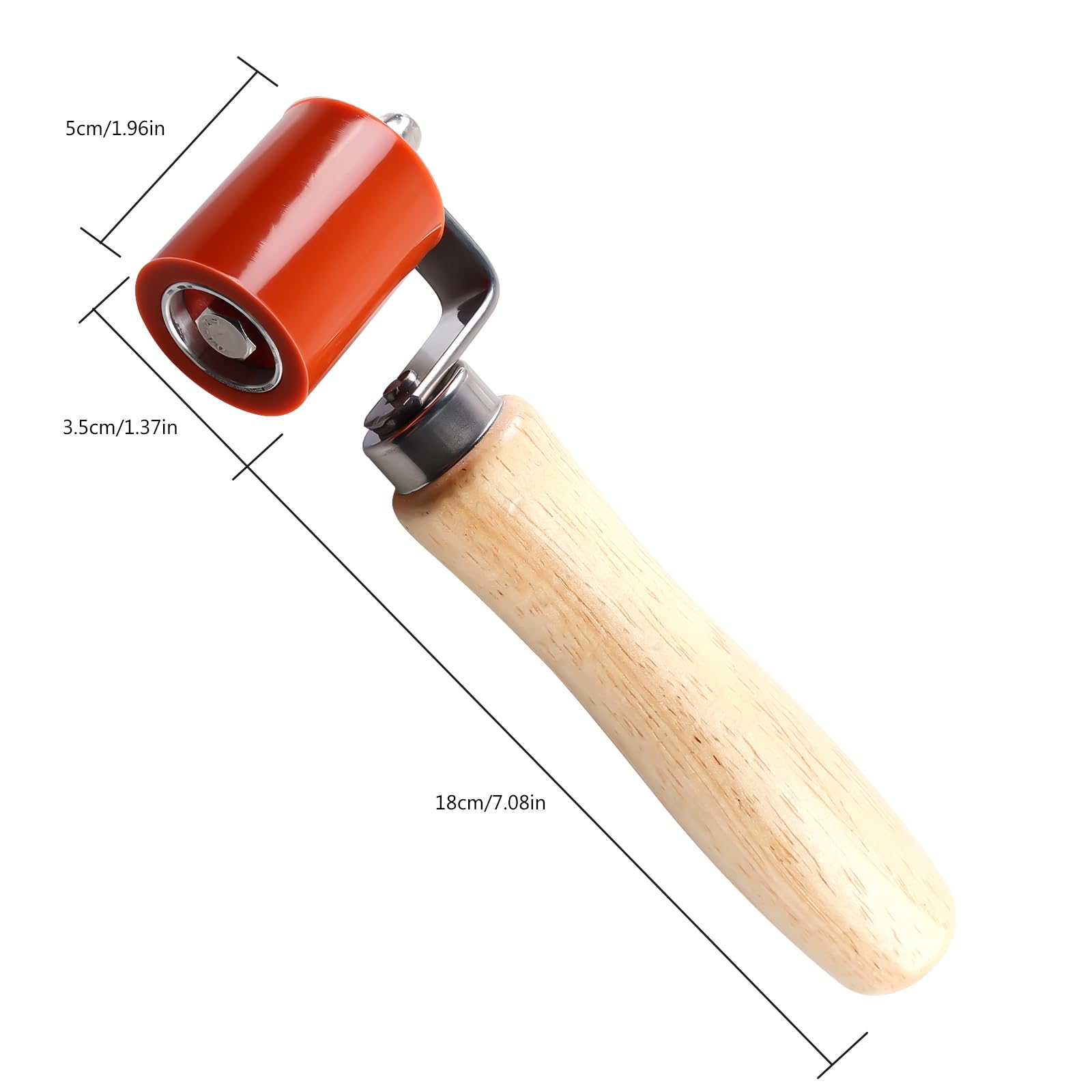Silikon Andrückrolle: 40mm Hochtemperaturbeständige Hartgummi Nahtroller, Handdruck Roller Roofing Andruckrolle Werkzeug für Kantenumleimer und zum Verschweißen von PVC-Planen