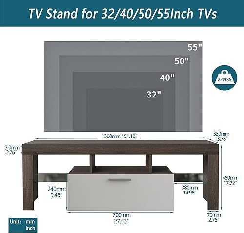 Miniatura 39 de Soporte de TV LED para televisores de hasta 70 pulgadas, centro de entretenimiento de alto brillo de mediados de siglo con armarios de Negro