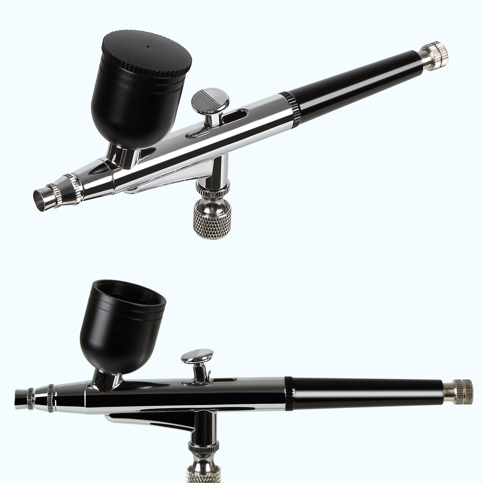 Airbrush Kompressor Set Make-up Spritzpistole Tragbares Kabelloses Set, 36PSI Wiederaufladbares Manuelles mit langen Düse für Malerei, Tortendekoration, Färbemuster, Nagelkunst, Täto
