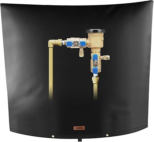Vista 15 de TOHONFOO Cubierta aislante de tubería para prevención de reflujo (5 °F) – Bolsa aislada para válvula de aspersor de riego – Cubierta de bomba